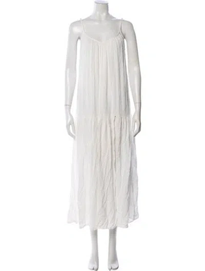 Pre-owned L*space Scoop Neck Long Dress In White