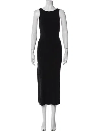 Pre-owned L*space Scoop Neck Midi Length Dress In Black