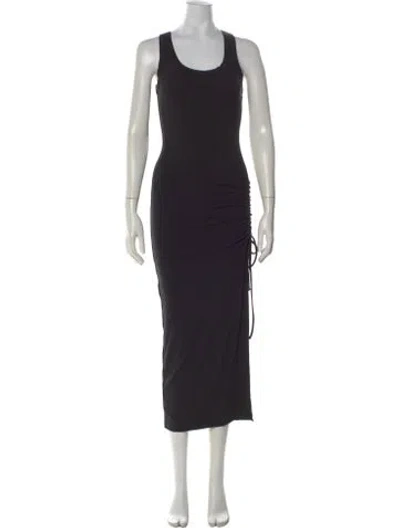 Pre-owned L*space Scoop Neck Midi Length Dress In Black
