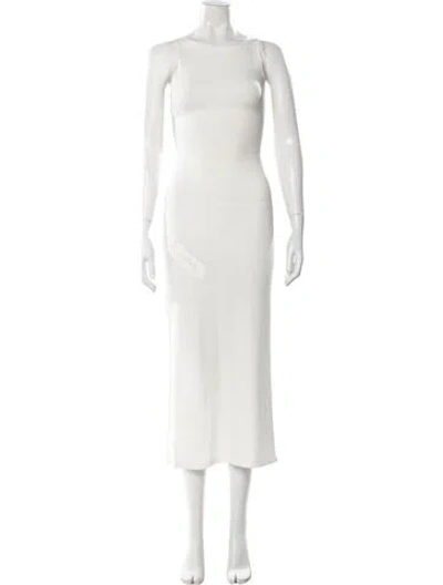 Pre-owned L*space Scoop Neck Midi Length Dress In Neutral