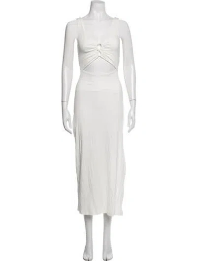 Pre-owned L*space Scoop Neck Midi Length Dress W/ Tags In Neutrals