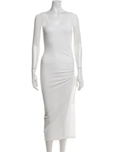 Pre-owned L*space Scoop Neck Midi Length Dress In White