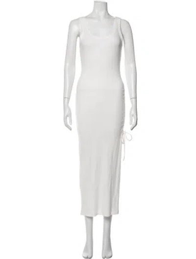 Pre-owned L*space Scoop Neck Midi Length Dress In White