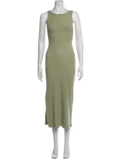 Pre-owned L*space Scoop Neck Midi Length Dress In White