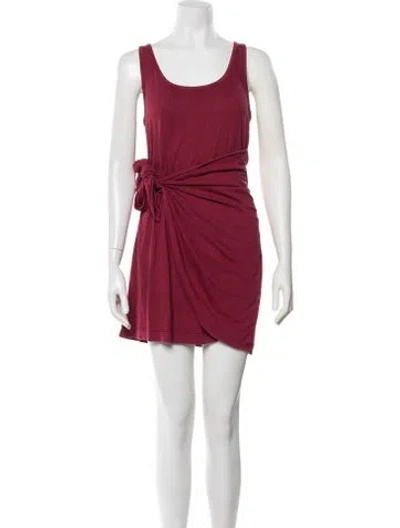 Pre-owned L*space Scoop Neck Mini Dress In Burgundy