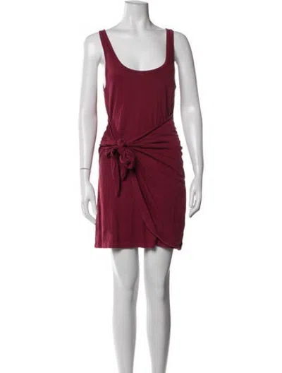Pre-owned L*space Scoop Neck Mini Dress In Burgundy