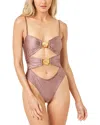 L*space Lspace Seas The Day Bikini Top In Grey