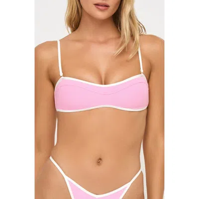 L*space Lspace Selena Rib Bikini Top In Pink