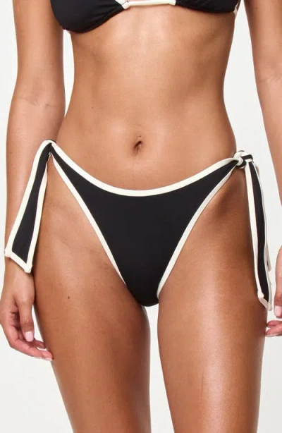 L*space Lspace Shane Bitsy Side Tie Bikini Bottoms In Black