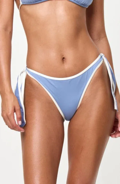 L*space Lspace Shane Bitsy Side Tie Bikini Bottoms In Blue