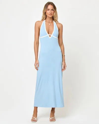 L*space Shea Maxi Dress In Sky Blue Cream