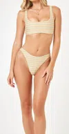 Shop L*space Shimmer Stripe Madonna Bikini Bottom In Riviera Beach Shimmer Stripe In Multi