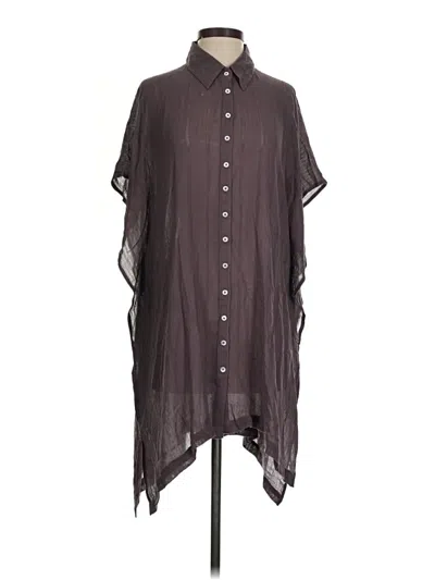 Pre-owned L*space Short Sleeve Blouse In Gray