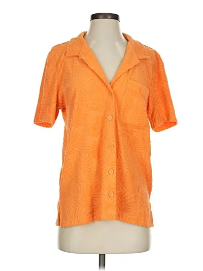 Pre-owned L*space Short Sleeve Blouse In Orange