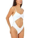 L*space Sierra One Piece Bathing Suit In White Satin Shine In White