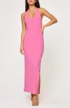 L*space Lspace Skye Halter Rib Cover-up Maxi Dress In Pink
