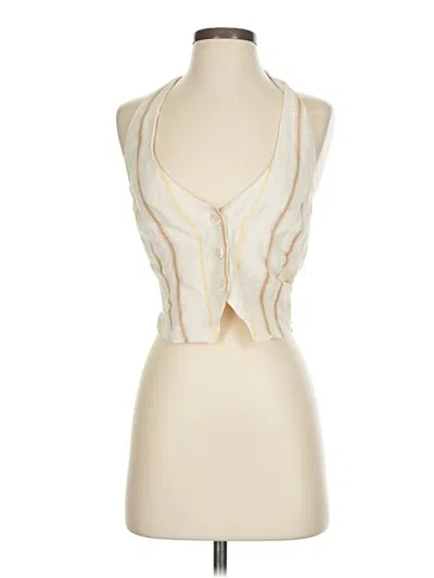 Pre-owned L*space Sleeveless Blouse In White
