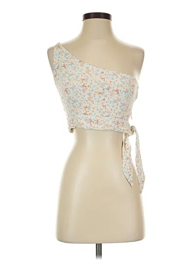 Pre-owned L*space Sleeveless Top Blue One Shoulder Neckline Tops