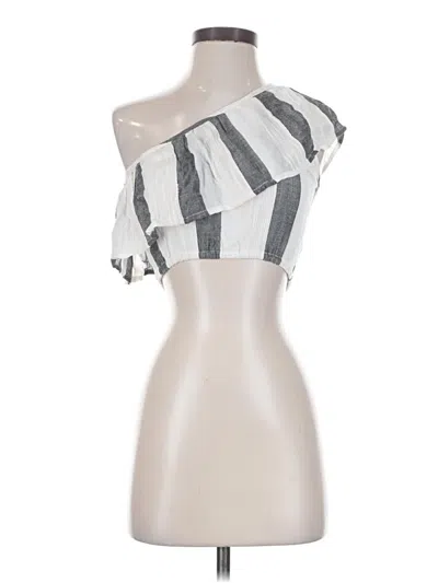 Pre-owned L*space Sleeveless Top Silver One Shoulder Neckline Tops