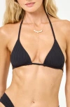 L*space Lspace Sofia Triangle Bikini Top In Black