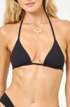 L*space Lspace Sofia Triangle Bikini Top In Black