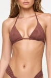 L*space Lspace Sofia Triangle Bikini Top In Brown