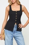 L*space Lspace Sofie Linen & Cotton Vest In Black