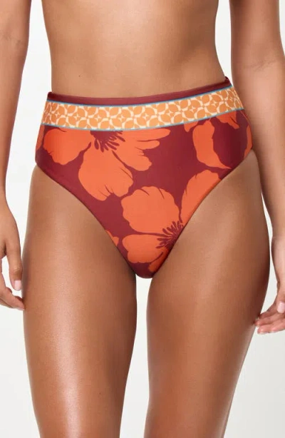 L*space Lspace Soleil High Waist Rib Bikini Bottoms In Multi