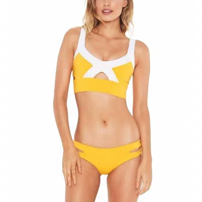L*space Solid Estella Classic Bikini Bottom In Sunshine Gold In Yellow