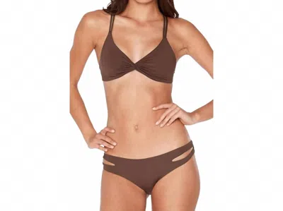L*space Solid Estella Full Bikini Bottom In Chocolate In Brown