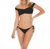 L*space Solid Ziggy Bikini Top In Black In Blue