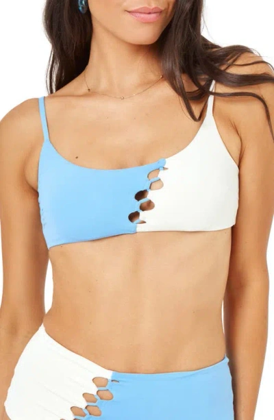 L*space Solstice Cutout Colorblock Bikini Top In Aura/ Cream