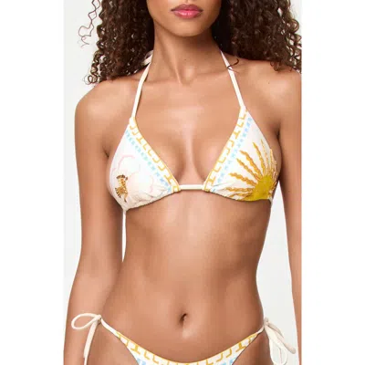 L*space Lspace Sonia Beaded Embroidered Bikini Top In White