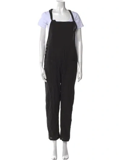 Pre-owned L*space Square Neckline Jumpsuit In Black