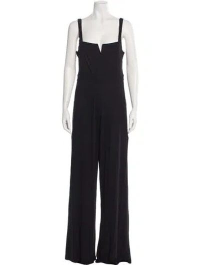 Pre-owned L*space Square Neckline Jumpsuit In Black