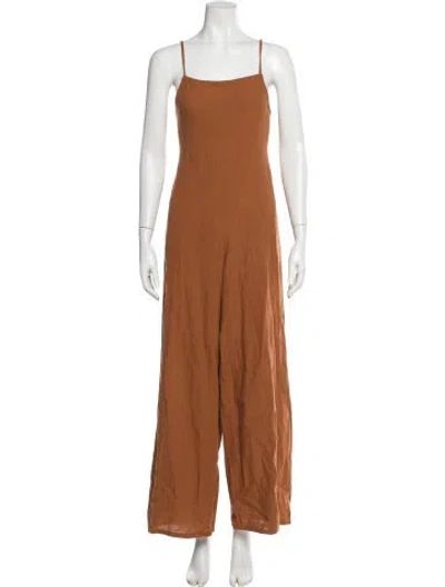 Pre-owned L*space Square Neckline Jumpsuit In Brown