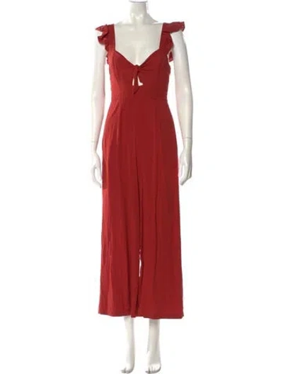 Pre-owned L*space Square Neckline Jumpsuit In Orange