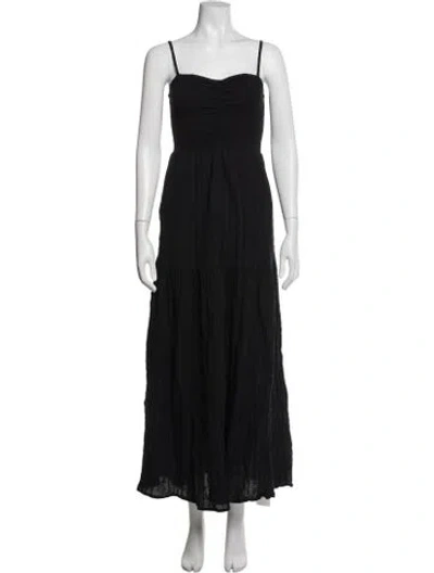 Pre-owned L*space Square Neckline Long Dress In Black