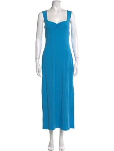 Pre-owned L*space Square Neckline Long Dress In Blue