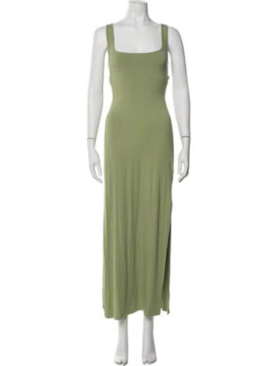 Pre-owned L*space Square Neckline Long Dress In Green