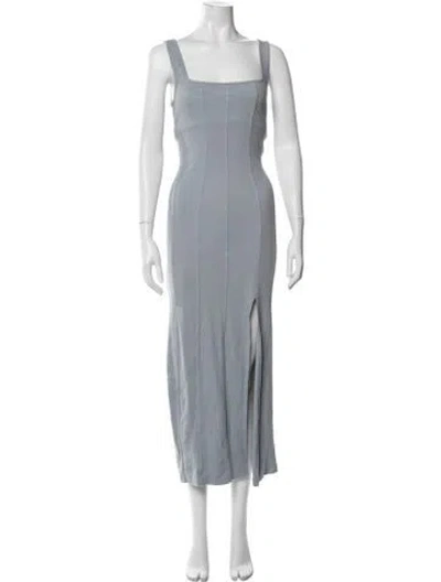Pre-owned L*space Square Neckline Long Dress In Grey