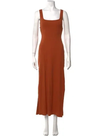 Pre-owned L*space Square Neckline Long Dress In Orange