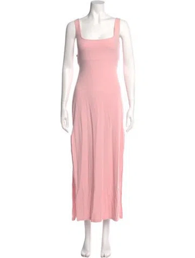Pre-owned L*space Square Neckline Long Dress In Pink