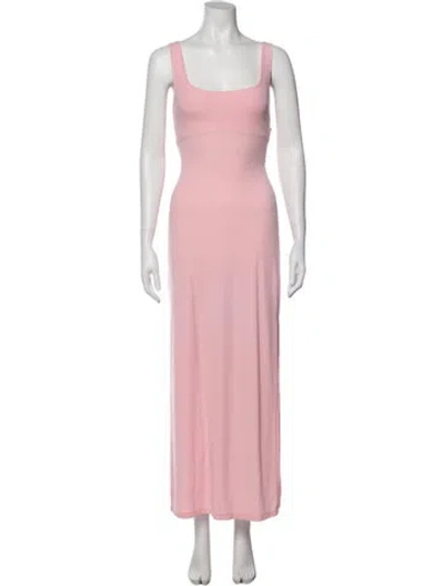 Pre-owned L*space Square Neckline Long Dress In Pink