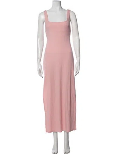 Pre-owned L*space Square Neckline Long Dress In Pink