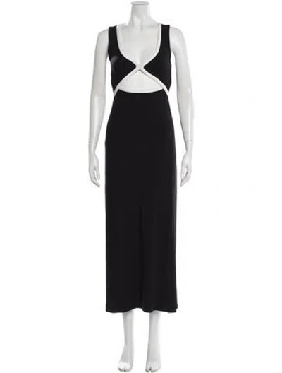 Pre-owned L*space Square Neckline Long Dress W/ Tags In Black