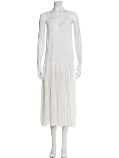 Pre-owned L*space Square Neckline Long Dress In White