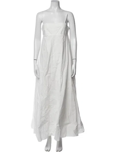 Pre-owned L*space Square Neckline Long Dress In White