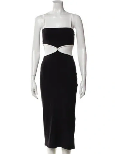 Pre-owned L*space Square Neckline Midi Length Dress In Black