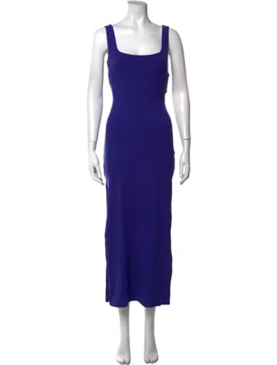 Pre-owned L*space Square Neckline Midi Length Dress In Blue